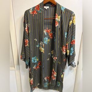 UMGEE Floral Stripped Kimono / Coverup - Size M/L